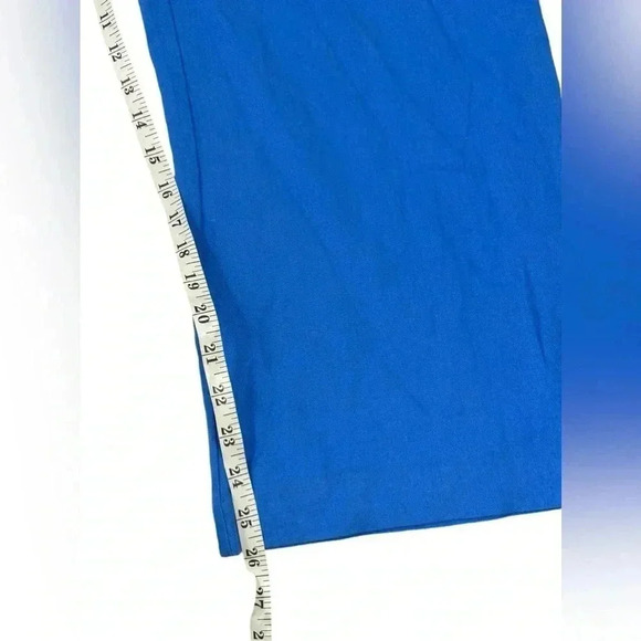 Jason Wu Regular Linen Blend Wide Leg Braided Crop Pants French Blue NEW Size 12 - Picture 11 of 13